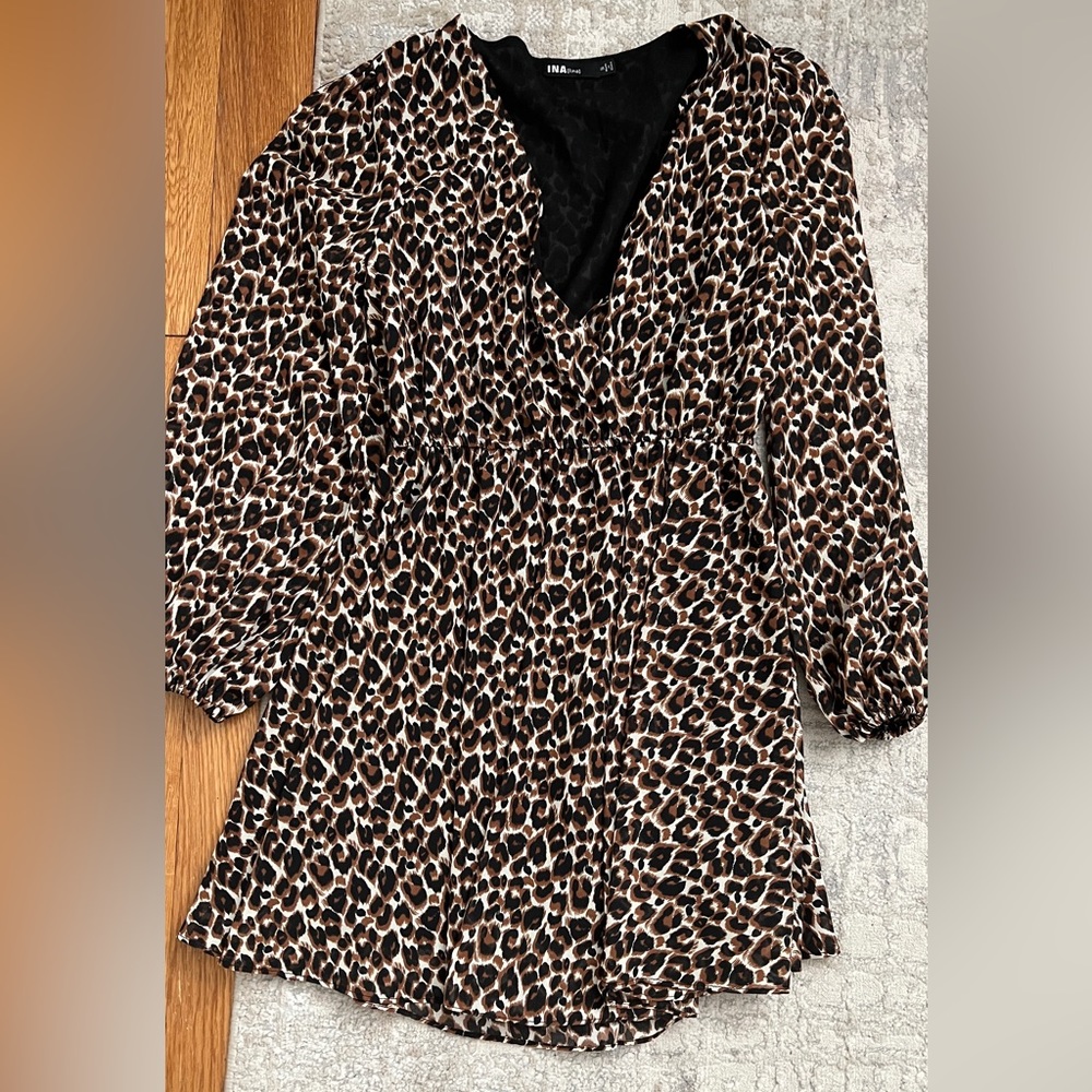 Leopard Print Babydoll Dress